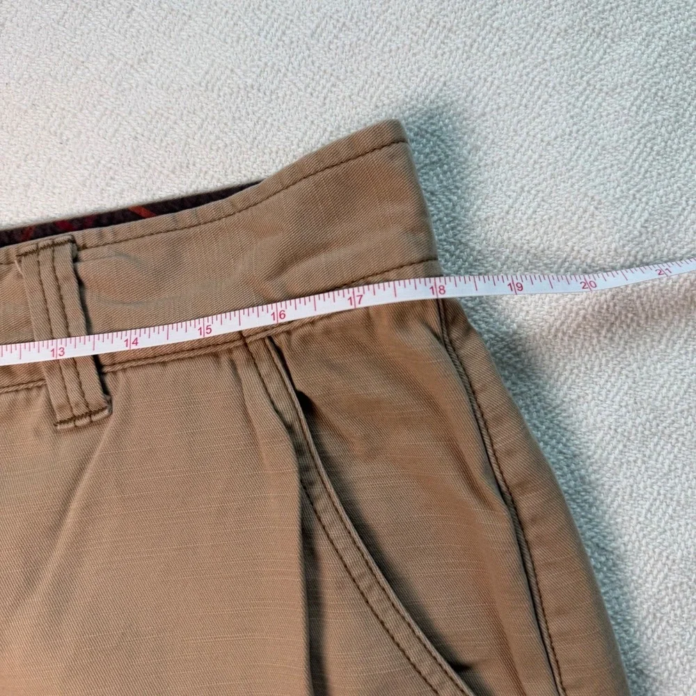 Ocean Pacific Mens Cargo Shorts Tan Khaki Ripstop Frayed Hem Utility Casual OP